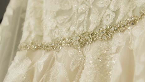 lacy wedding dress up close detail, macro shot