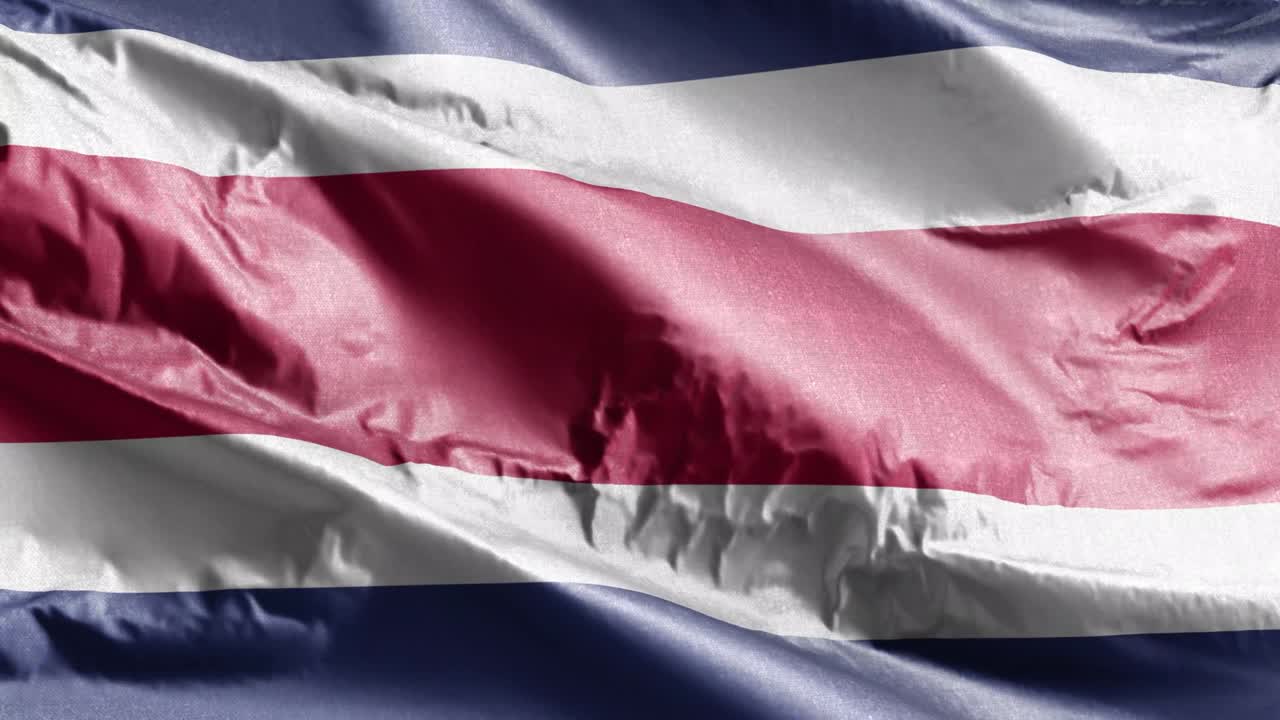 코스타리카의 섬유 발이 바람에 흔들리며, 코스타리카 발은 바람에서 흔들리고, 직물 섬유 조직은 완전히 채우는 배경, 10 초 루프.