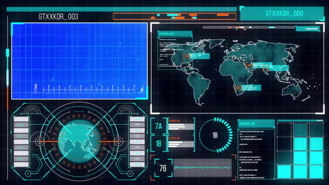 animación del escaneo del alcance y el procesamiento de datos en pantallas
