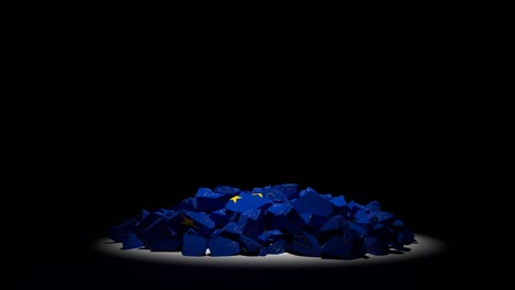 la bandera de la unión europea se derrumbó euro europa 4k