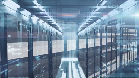 animation of data with computer processors in background
