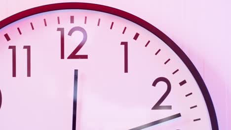 video en primer plano de la cara del reloj en la pared