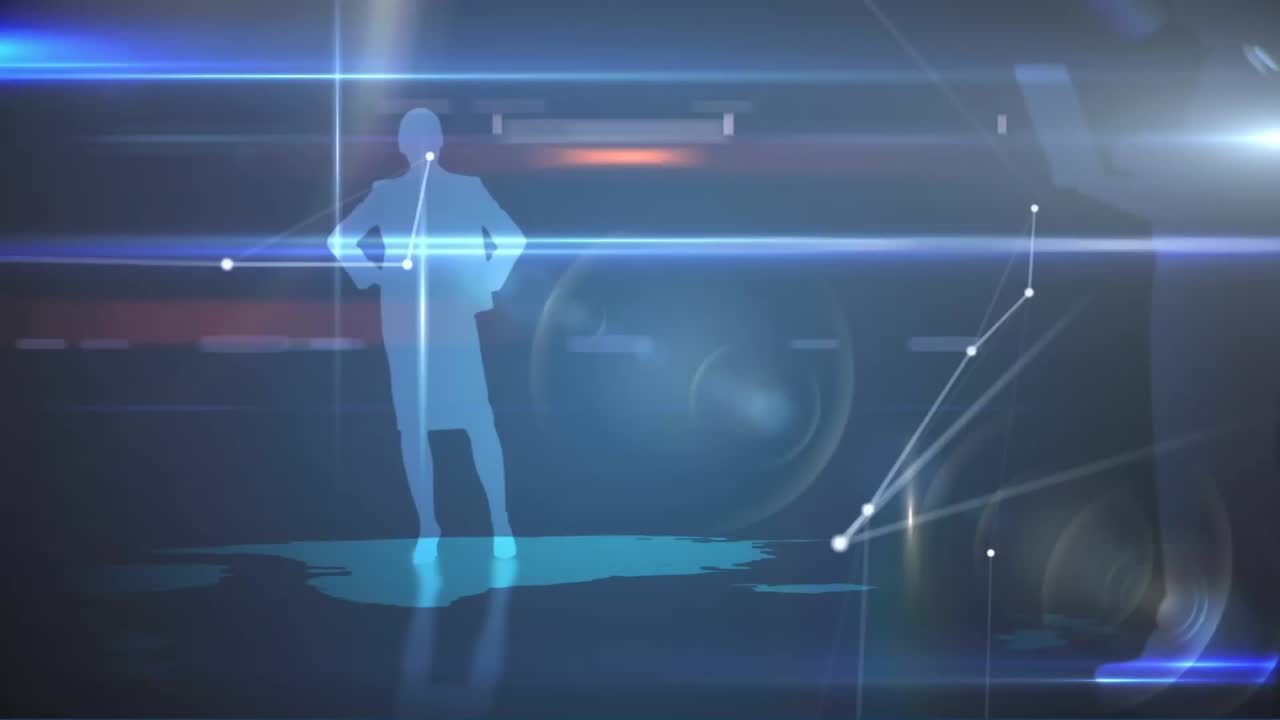 Animation of data processing over business people