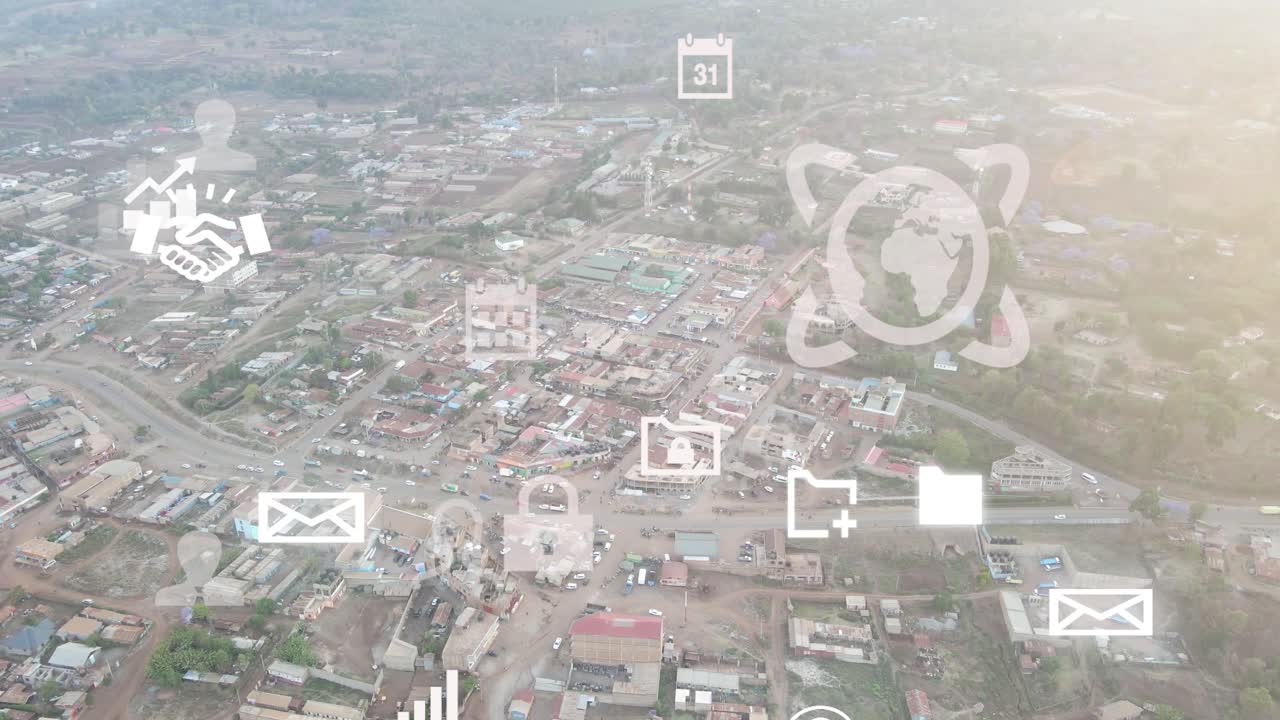 vista de paisaje de la ciudad-drone