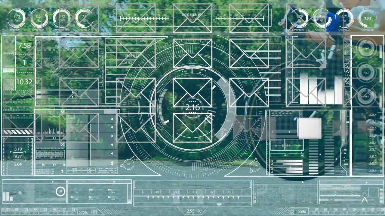 자전거와 여성 자전거 운전자에 대한 통계 및 데이터 처리의 애니메이션