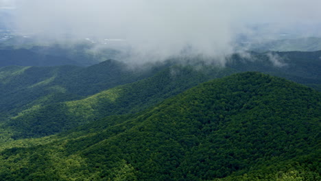 aerial journey through clouds and rain across the wild ridges of the smokies