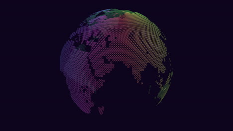 Digitale-Kugel-Aus-Neonfarbenen-Regenbogenpunkten-Auf-Schwarzem-Farbverlauf