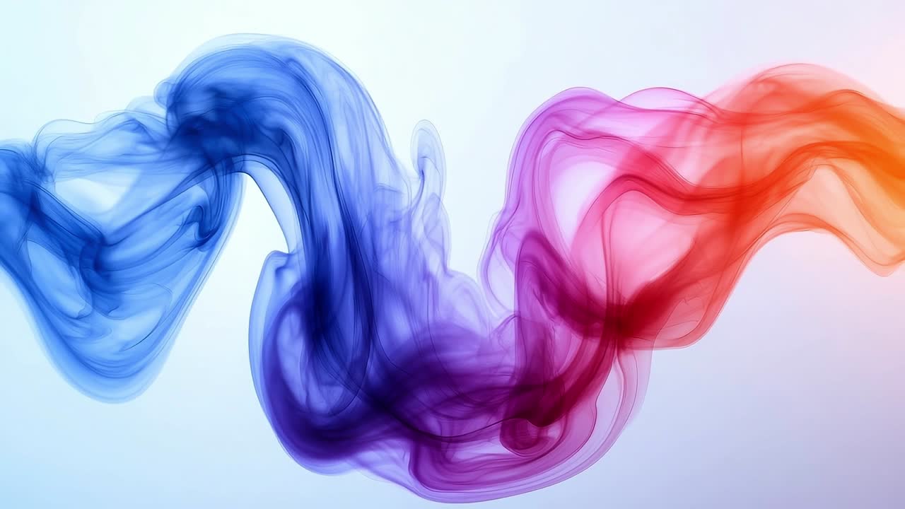Colorful swirls of smoke in vibrant hues. Swirling hues of blue, pink, and orange create a mesmerizing abstract display with flowing smoke-like patterns.