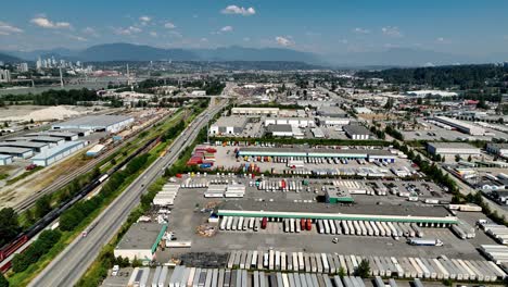 south westminster industrial neighbourhood in whalley town centre of surrey, british columbia, canada