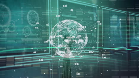 animation of globe over data processing