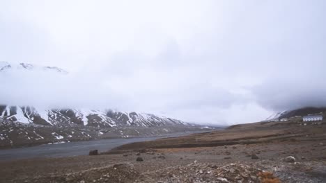 pan shot of spiti valley in upper himalayan range of himachal pradesh