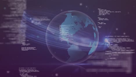 Animación-Del-Globo-Giratorio-Y-Procesamiento-De-Datos-Sobre-Fondo-Marino