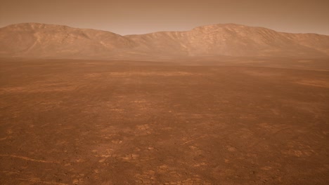 fantastic martian landscape in rusty orange shades