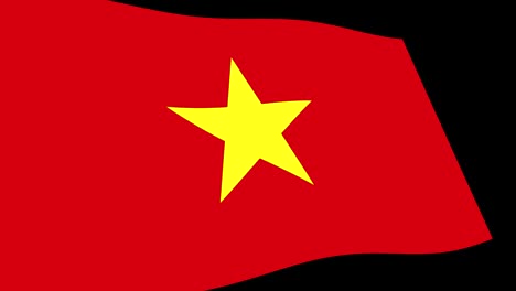 vietnam flag slow waving in perspective, animation 4k footage