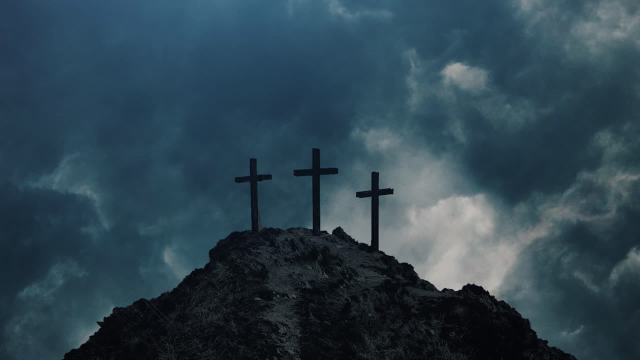 산꼭대기에 있는 십자가의 세 기둥