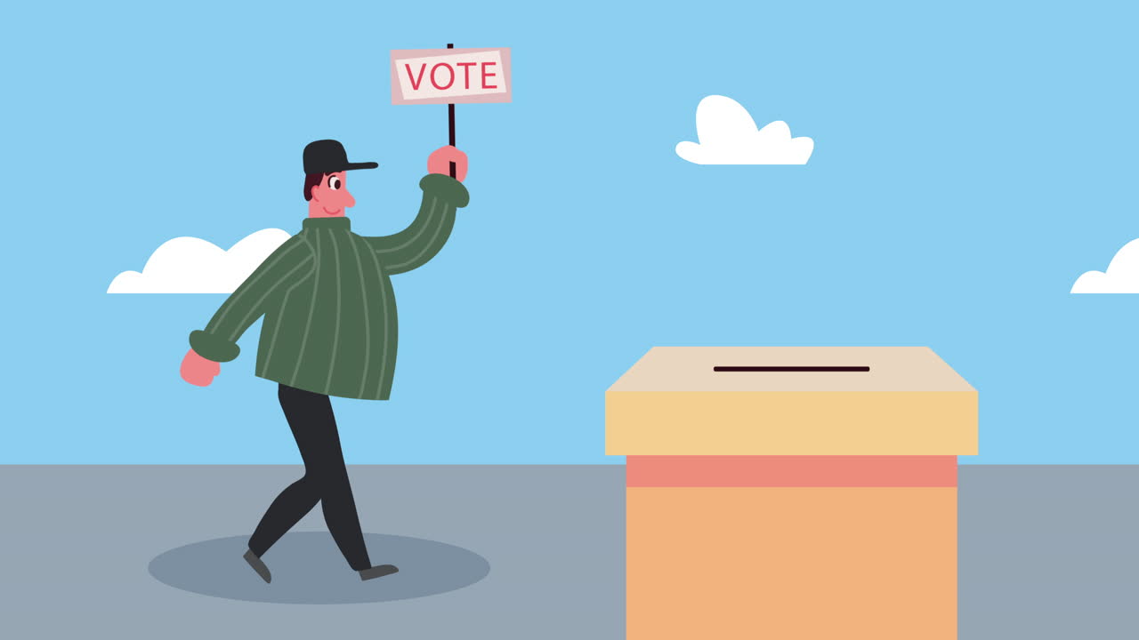 투표소에서 투표하는 것