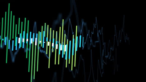 colorful sound wave animation over dark background with dynamic lines