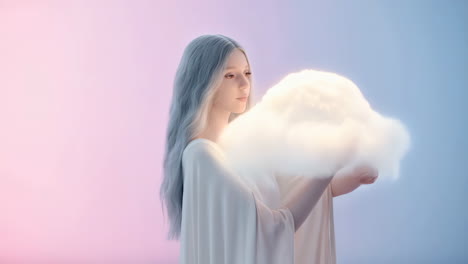 ethereal woman with cloud