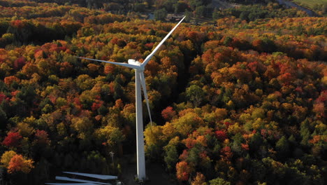 Turbina-De-Molino-De-Viento-Antena-De-Parque-Eólico-Durante-La-Hermosa-Temporada-De-Hojas-De-Otoño