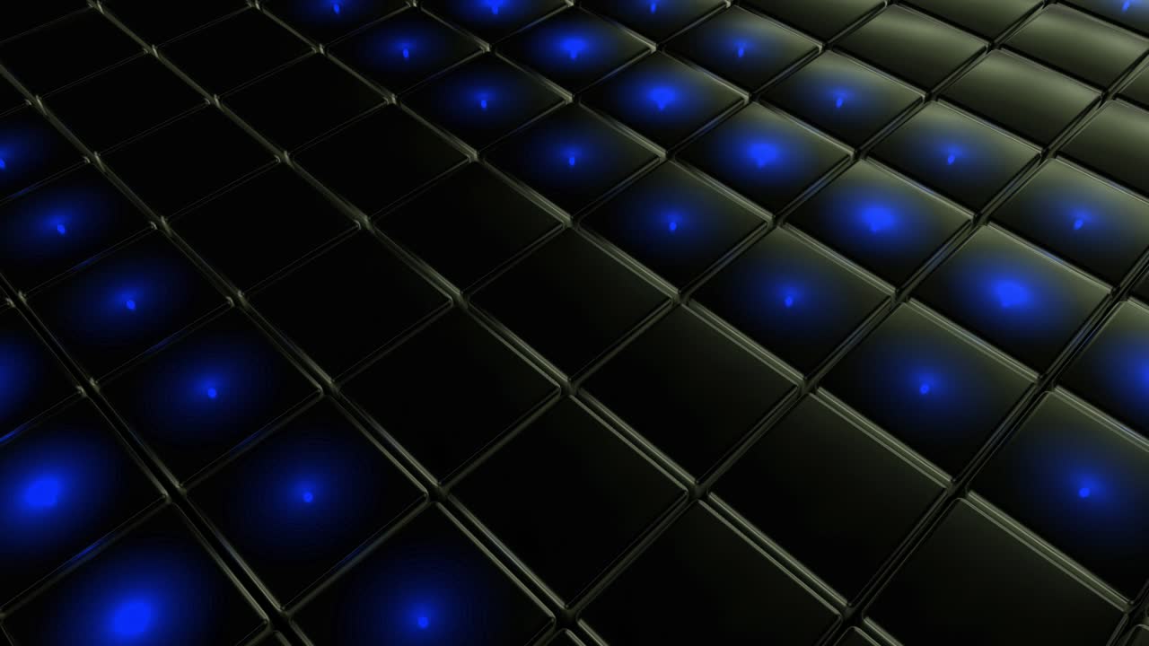 Abstract Dark Square Pattern with Blue Lights
