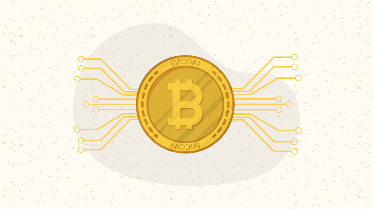 bitcoin in circuit crypto currency animation