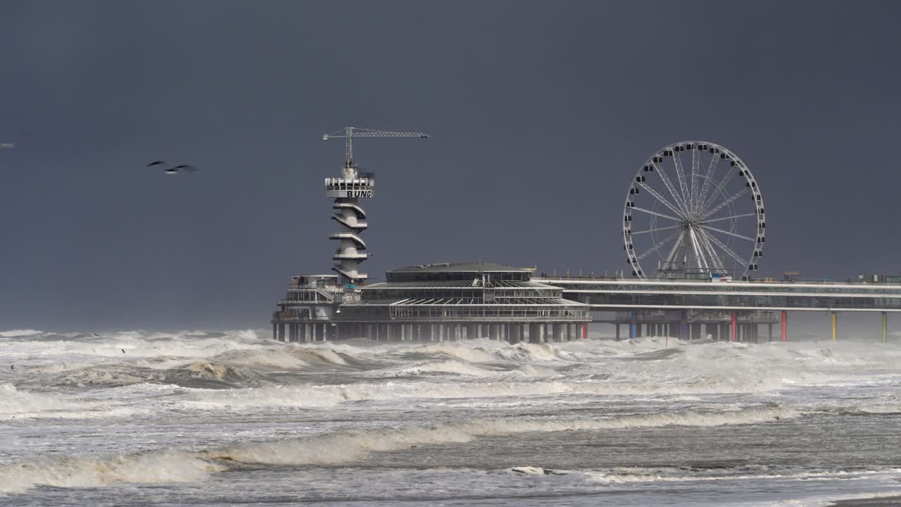 Stormy Weather at the Pier with Ferris Wheel