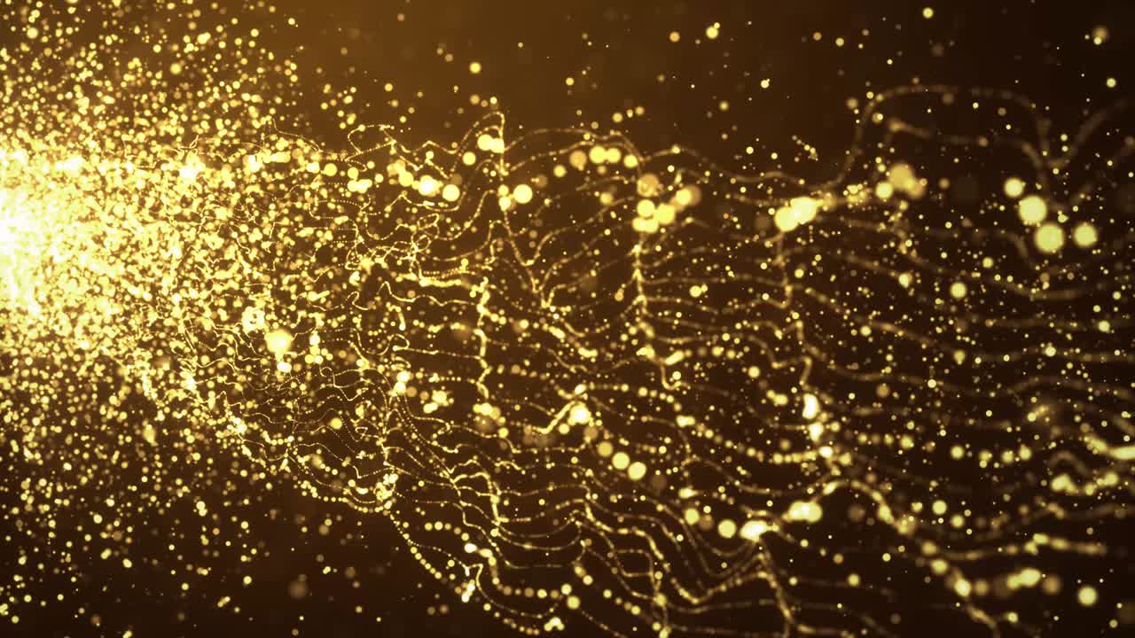 4k 루프 추상적인 우아한 크리스마스 금 입자 반이는 화려한 비
