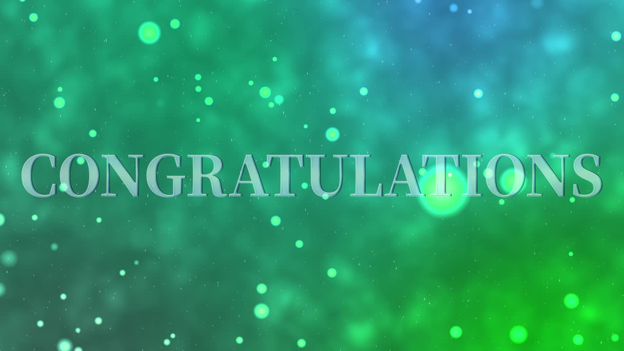 CONGRATULATIONS message text animation motion graphics