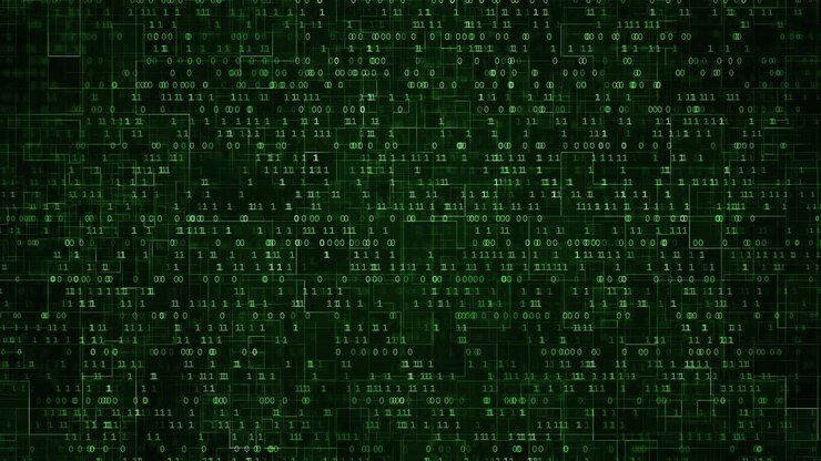 Neon Green Matrix: Futuristic Digital Code with Glowing Lines