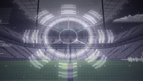 Animation-Der-Digitalen-Schnittstelle-über-Dem-American-Football-Stadion
