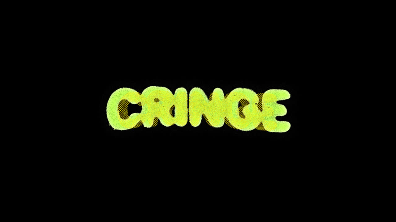Animated Green Textured Word 'CRINGE' on Black Background