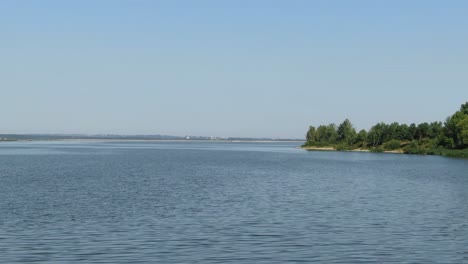 aerial view of a lake in ukraine on a sunny summer day