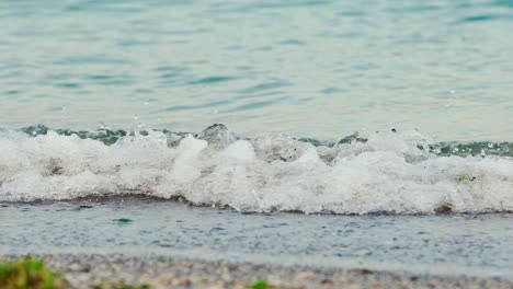 wave of the sea on the sand beach. big sea wave. slow motion