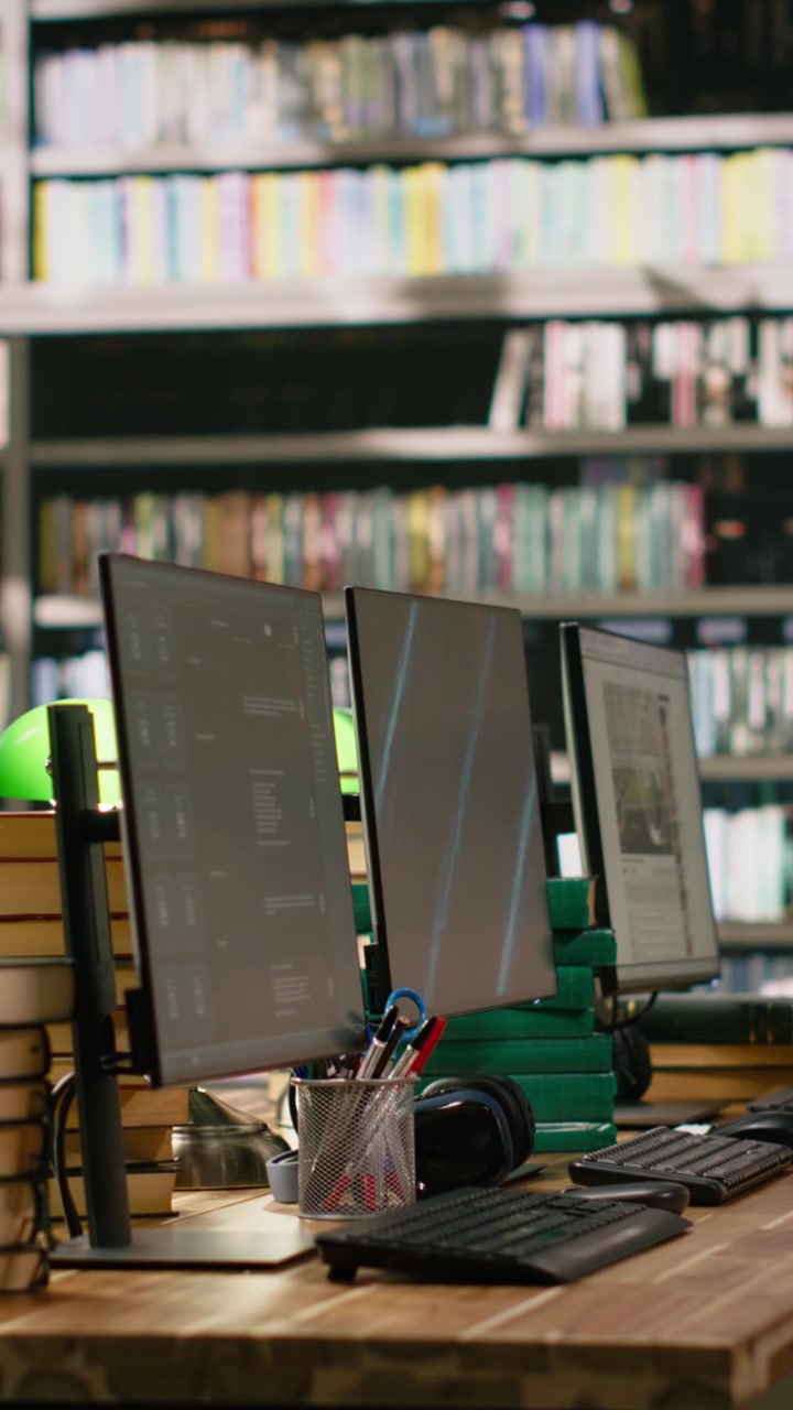 Vertical Video Computer Monitors With Chatbot, Video Streaming And Blue Screen