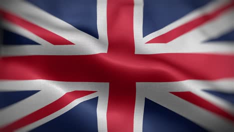 frontal view of the british flag flapping in hd