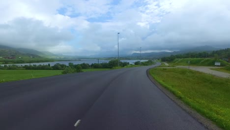 driving a car on a road in norway