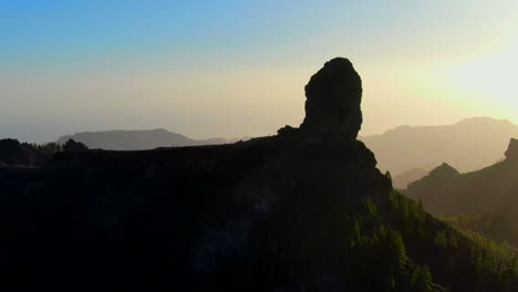 impressive silhouette: twilight in the heart of gran canaria with roque nublo