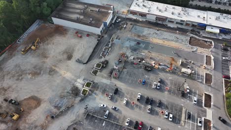 Modern-and-smart-parking-lot-renovation-construction-work,-Atlanta,-Georgia,-USA