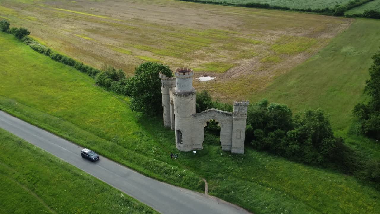 Aerial view of a historic ruin