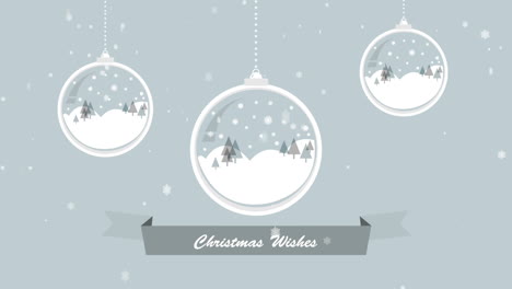 christmas wishes banner with hanging decorations