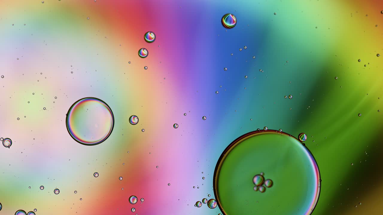 abstract colorido alimentos gotas de aceite burbujas y esferas que fluyen