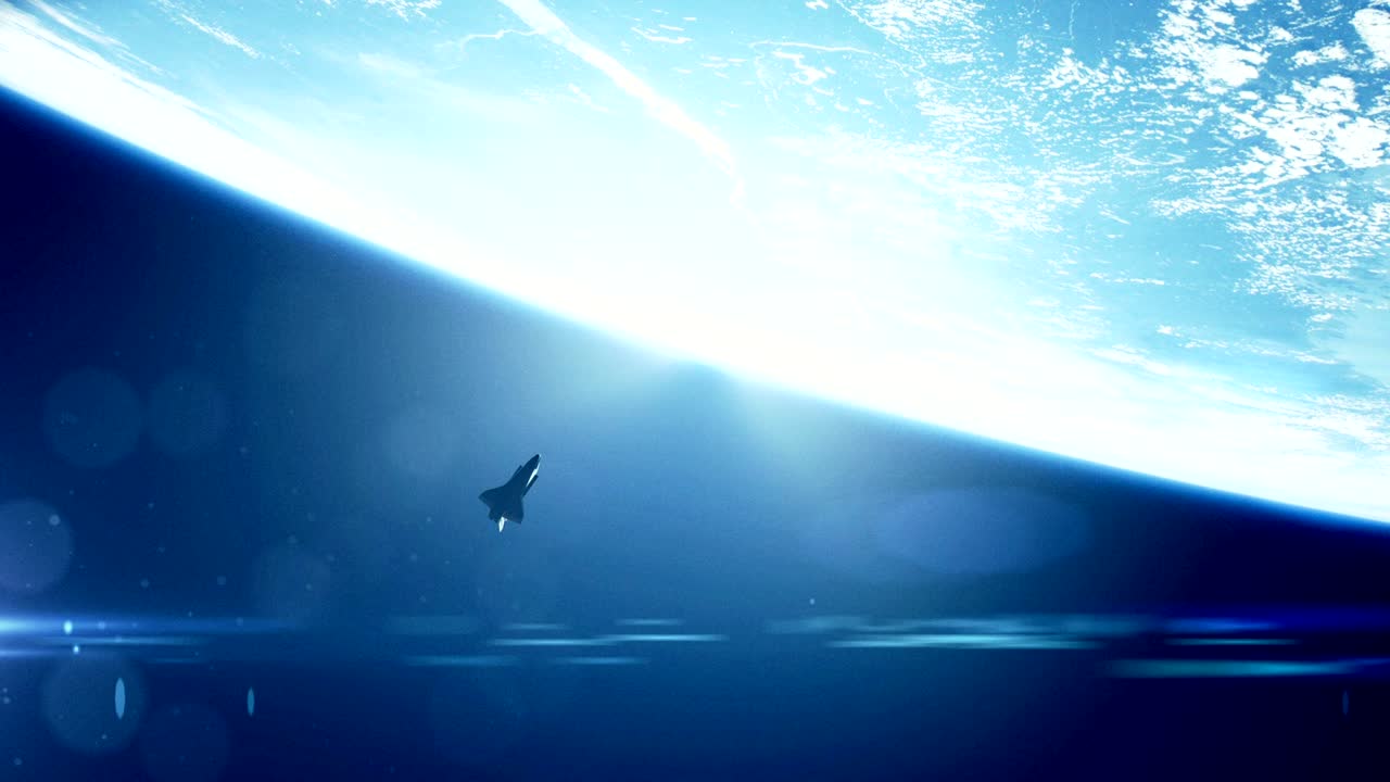 우주왕복선의 광각 시각.