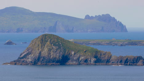 stunning view over coastal islands from dingle peninsula, county kerry, ireland