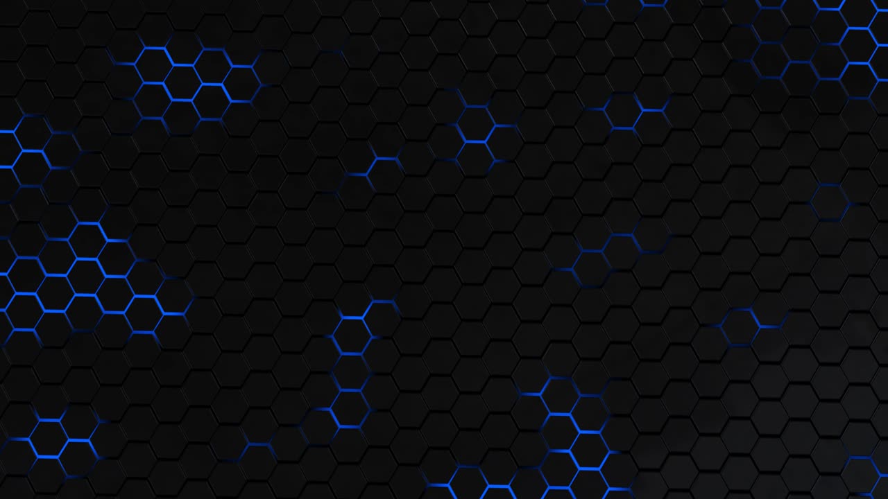 Hexágonos futuristas, colmeia, luzes neon, ondas em movimento, tendência, fundo de tecnologia scifi, onda de luz