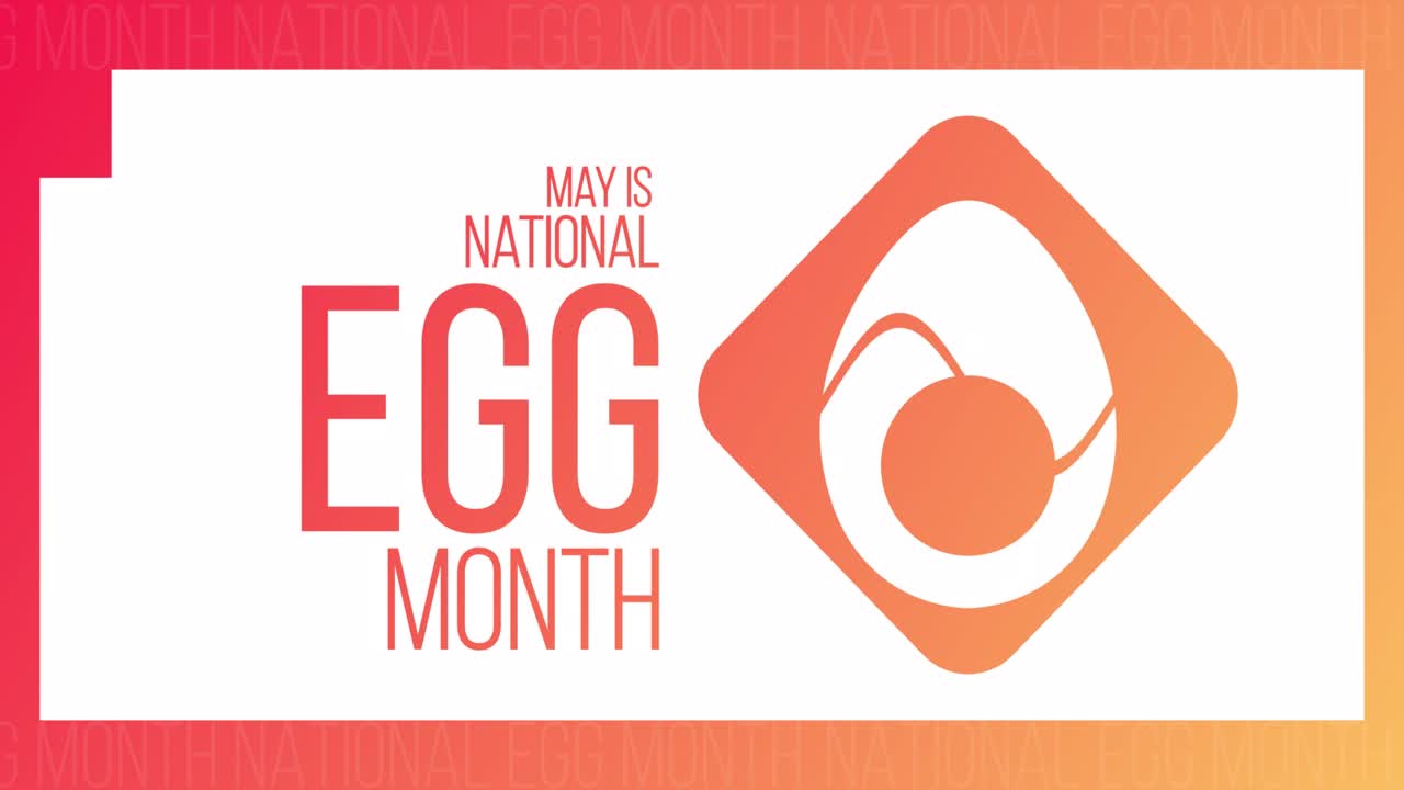 5월은 국가 계란 달입니다. hd, 4k 영상. 모션 디자인 휴일 애니메이션. 루프 비디오.