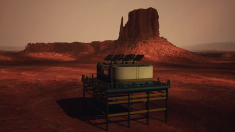 mars outpost in a desert landscape