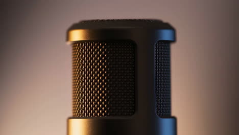 close-up of a professional studio microphone