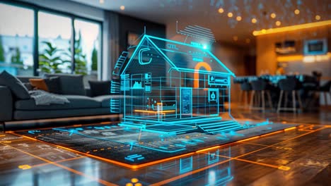 smart home technology in a modern living room