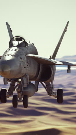 f/a-18 hornet fighter jet flying over desert landscape