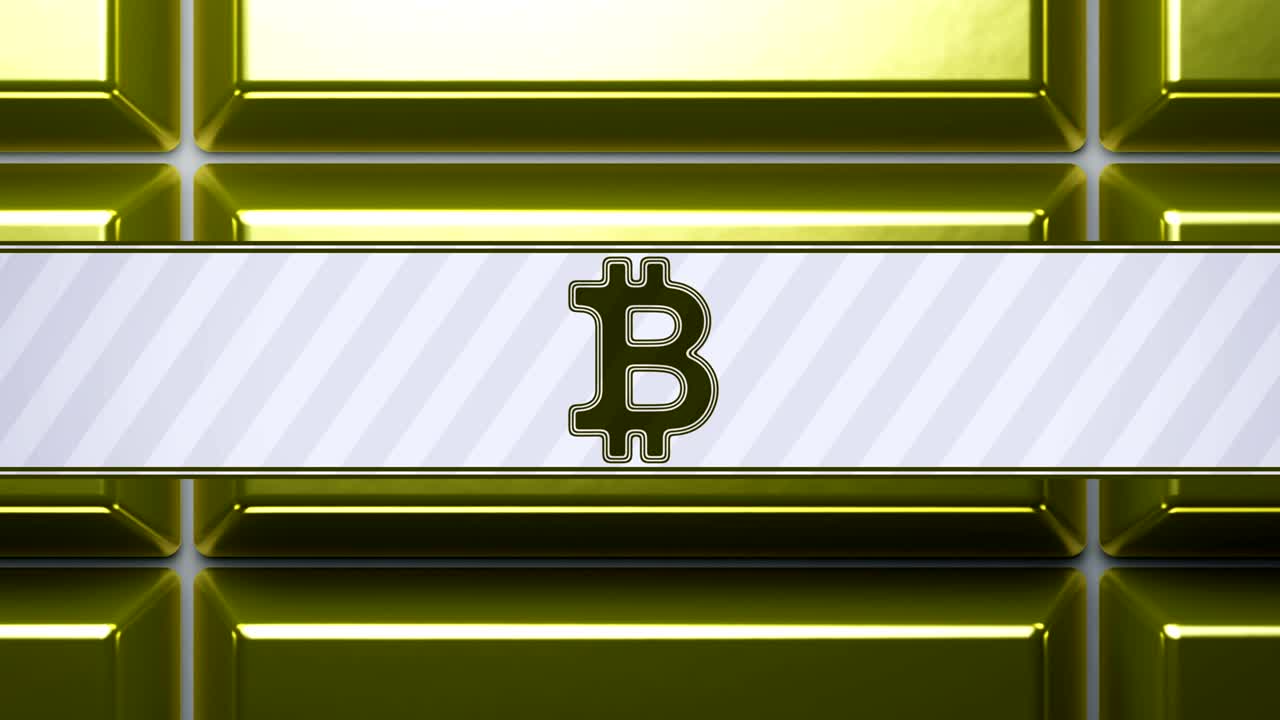 Bitcoin icon. Looping footage has 4k resolution.